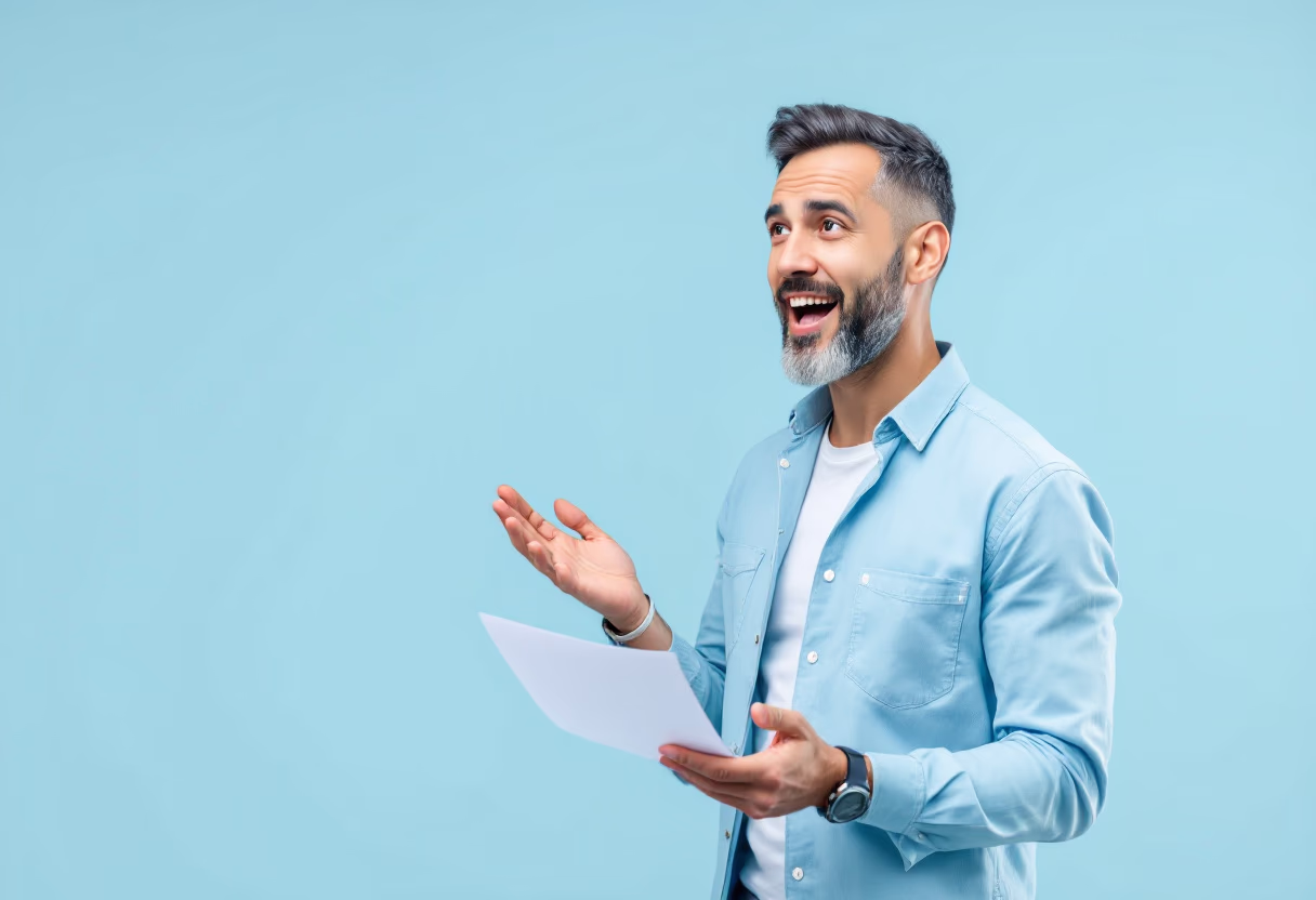image of author speaking at an event